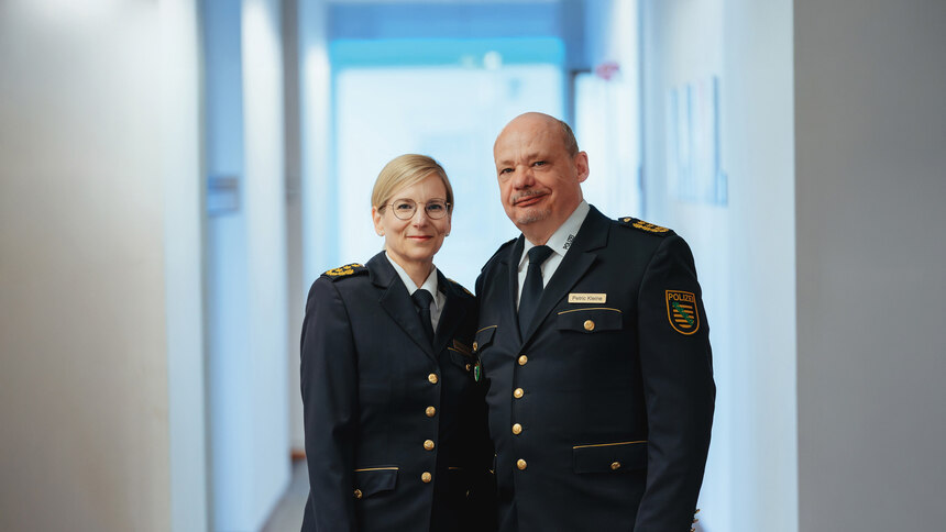 Positionswechsel: Sonja Penzel (links) übernimmt das Amt von Inspekteur der Polizei Petric Kleine.