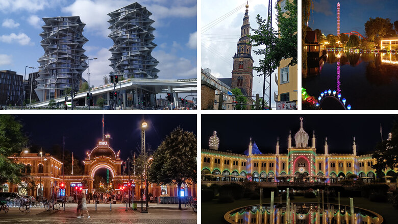 vier Fotos von Kopenhagen