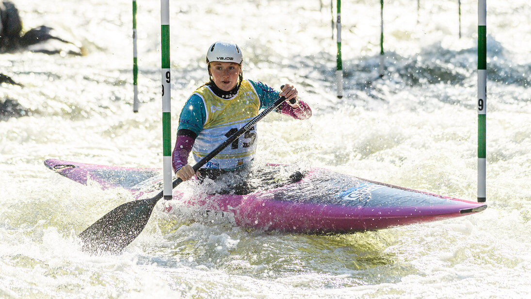 Lucie Krech beim Kanuslalom