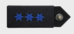 Dienstgradabzeichen mit drei blauen Sternen