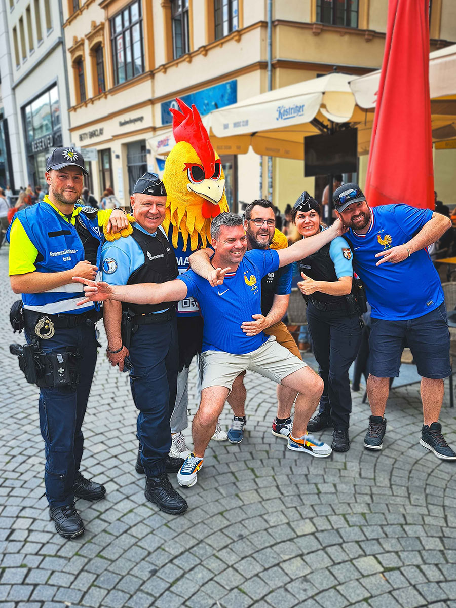 Französische Polizei-Kollegen in Leipzig