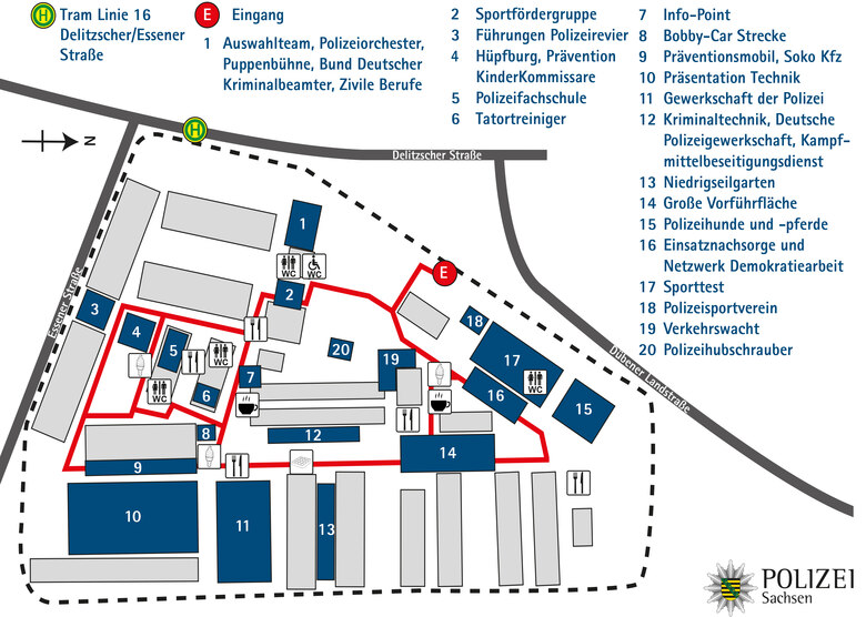 Lageplan zum Tag der Polizei Sachsen