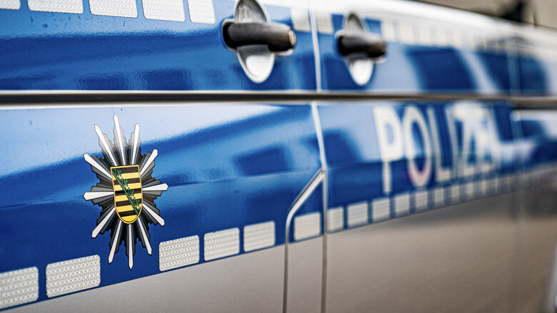 Polizei Streifenwagen Wappen Sachsen
